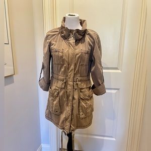Ann Taylor Loft Khaki Brown Cotton Coat